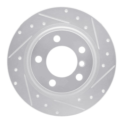 R1 Concepts R1 13-16 Mini Cooper Countryman Rear Right Drilled & Slotted Silver Brake Rotor