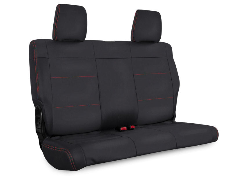 PRP Seats PRP 07-10 Jeep Wrangler JK Rear Seat Covers/2 door - Black with Red Stitching