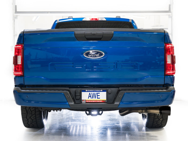 AWE Tuning AWE 21-25 Ford F150 (14th Gen Reg Cab) Cat-Back Exhaust - 4.5in Dual Side Exit Diamond Black Tips