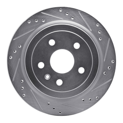 R1 Concepts R1 08-19 Cadillac CTS Rear Right Drilled & Slotted Silver Brake Rotor