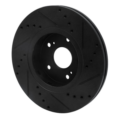 R1 Concepts R1 10-13 Suzuki Kizashi Front Left Drilled & Slotted Black Brake Rotor