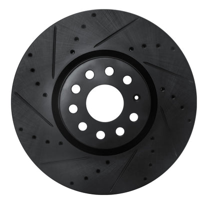 R1 Concepts R1 18-25 Volkswagen ATLAS Front Left Drilled & Slotted Black Brake Rotor