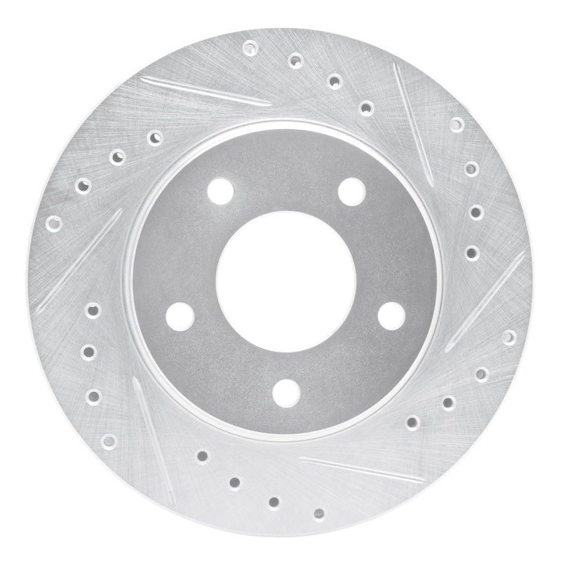 R1 Concepts R1 88-96 Buick Regal Front Right Drilled & Slotted Silver Brake Rotor