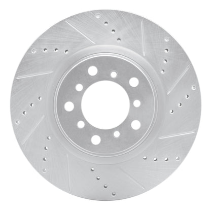 R1 Concepts R1 01-06 BMW M3 Left Front Drilled & Slotted Silver Brake Rotor