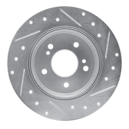 R1 Concepts R1 87-15 Chrysler Crossfire Rear Left Drilled & Slotted Silver Brake Rotor