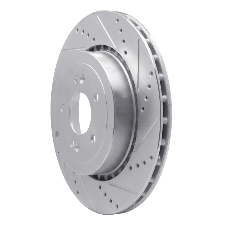 R1 Concepts R1 18-25 Genesis G70 Rear Right Drilled & Slotted Silver Brake Rotor