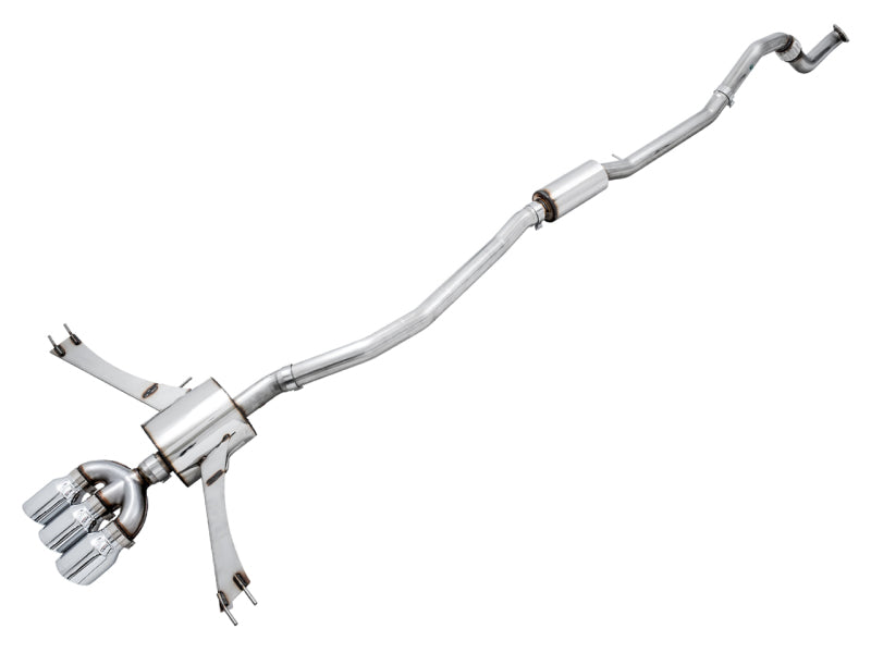 AWE Tuning 2016+ Honda Civic Si Touring Edition Exhaust w/Front Pipe & Triple Chrome Silver Tips