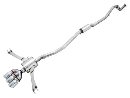 AWE Tuning 2016+ Honda Civic Si Touring Edition Exhaust w/Front Pipe & Triple Chrome Silver Tips