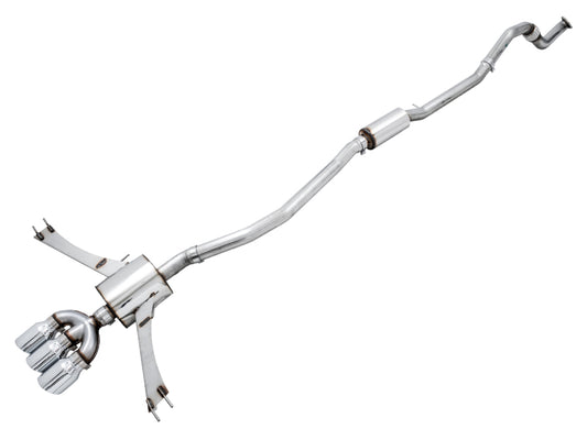 AWE Tuning 2016+ Honda Civic Si Touring Edition Exhaust w/Front Pipe & Triple Chrome Silver Tips