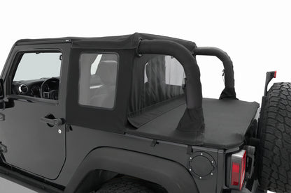 Bestop 07-18 Jeep Wrangler JK 2-Door Halftop Soft Top (Premium Black Twill)