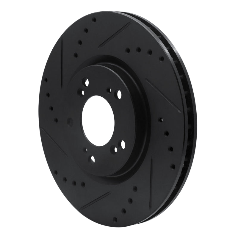 R1 Concepts R1 00-09 Honda S2000 Front Left Drilled & Slotted Black Brake Rotor