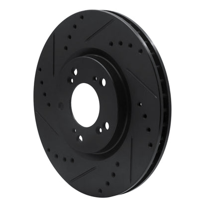R1 Concepts R1 00-09 Honda S2000 Front Left Drilled & Slotted Black Brake Rotor
