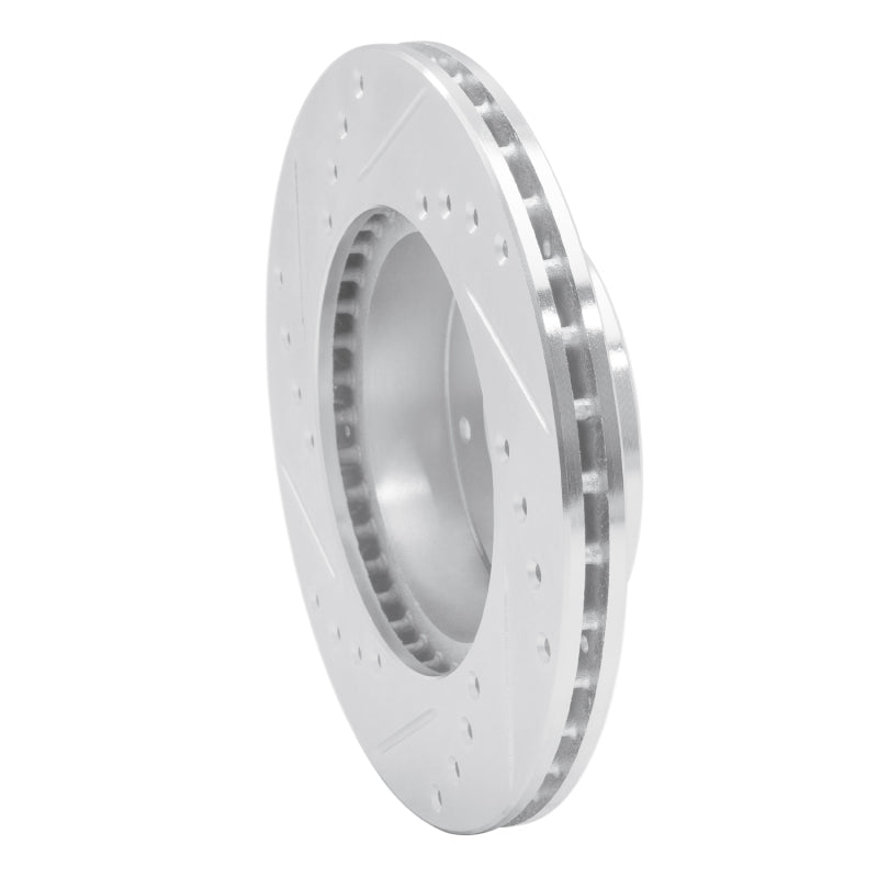 R1 Concepts R1 84-90 Honda Prelude Front Right Drilled & Slotted Silver Brake Rotor