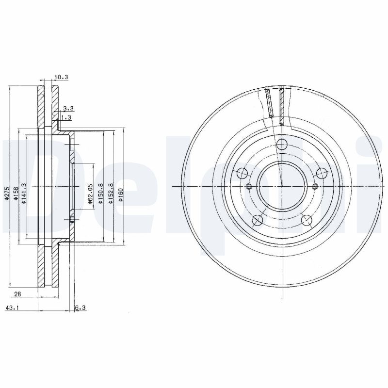 DELPHI BG2782 Brake Disc .