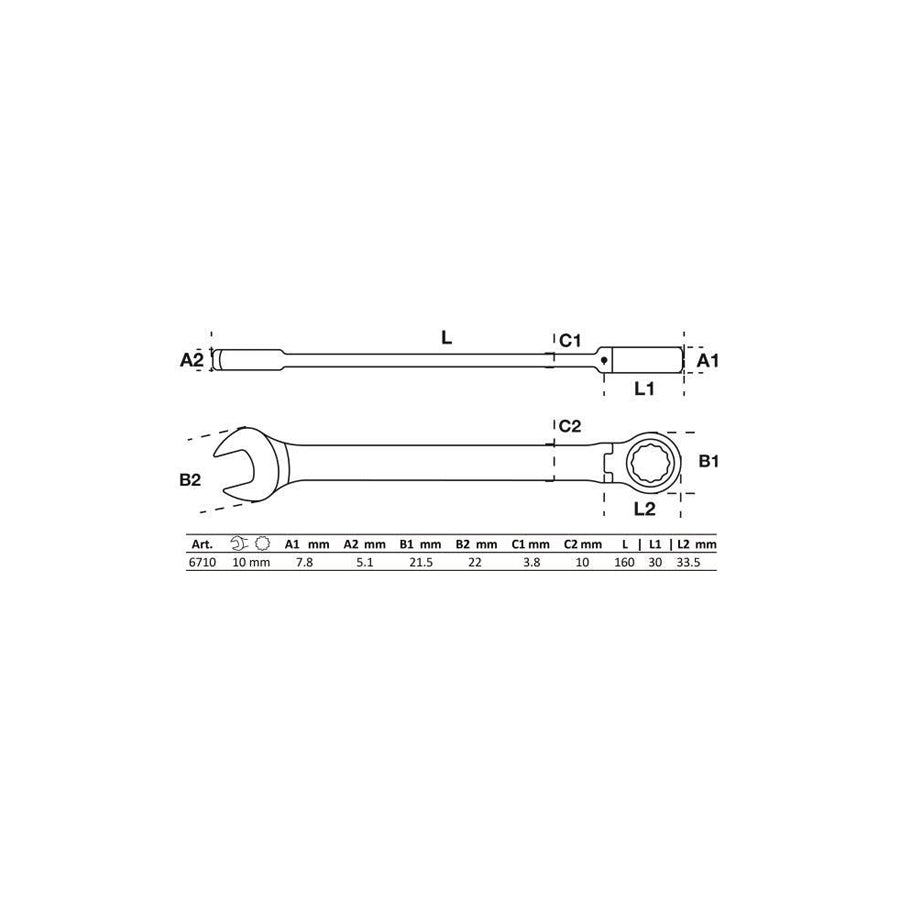 Bgs 6710 Ratchet Ring Open-Ended Spanner