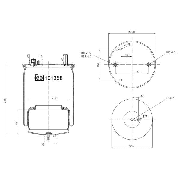 FEBI FE101358 Air Suspension Bellow