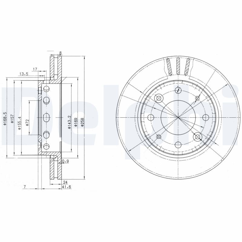DELPHI BG3335 Brake Disc .
