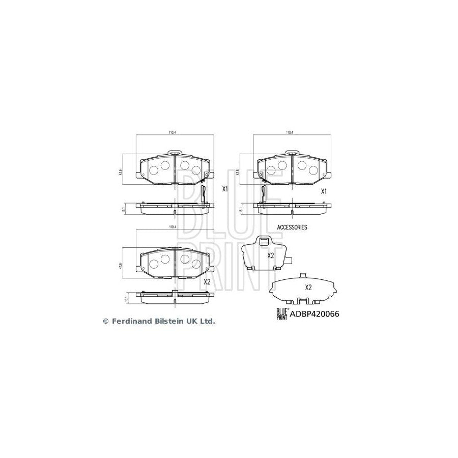 Blue Print Adbp420066 Brake Pad Set for Suzuki Jimny IV Off-Road (A6G)