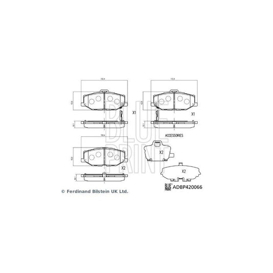 Blue Print Adbp420066 Brake Pad Set for Suzuki Jimny IV Off-Road (A6G)