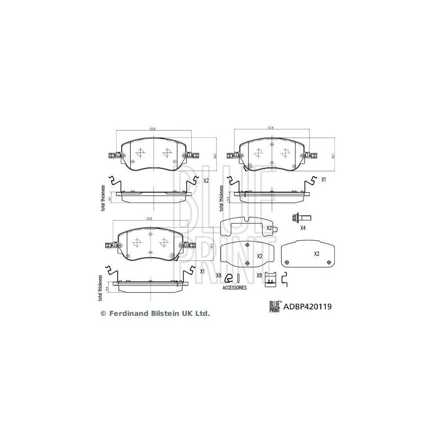 Blue Print Adbp420119 Brake Pad Set