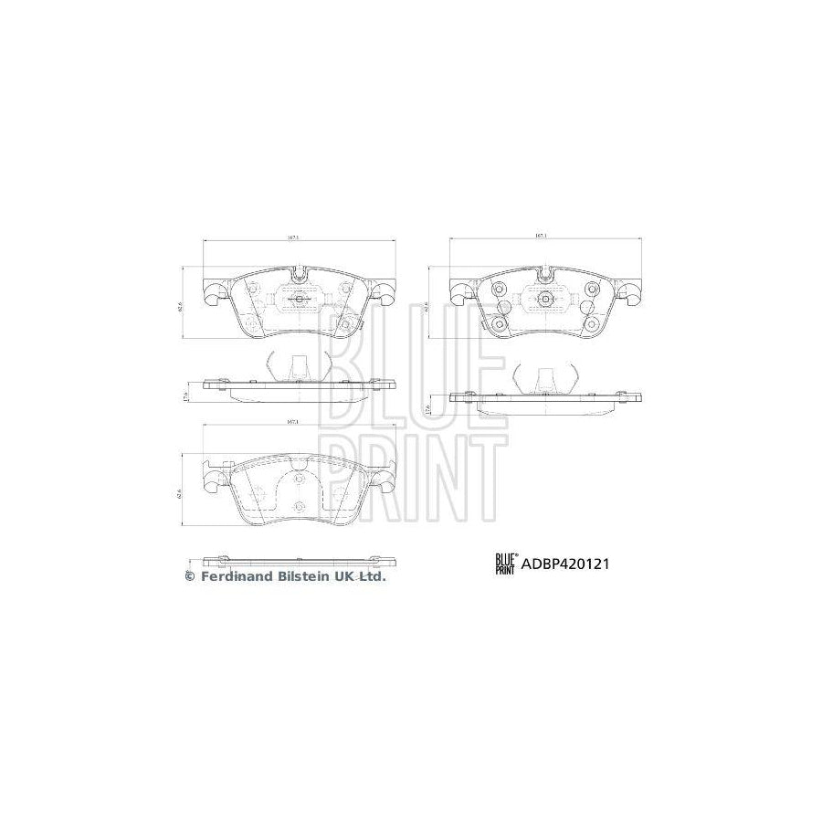 Blue Print Adbp420121 Brake Pad Set for Nissan Qashqai III (J12)