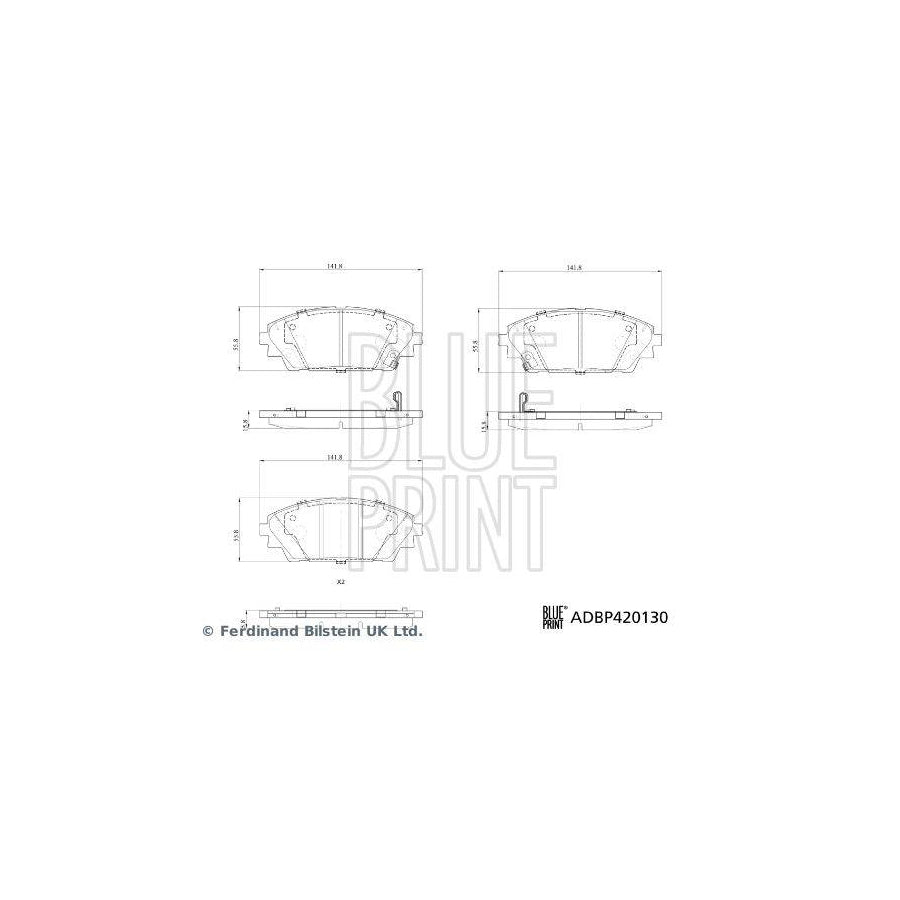 Blue Print Adbp420130 Brake Pad Set for Mazda CX-30 (DM)