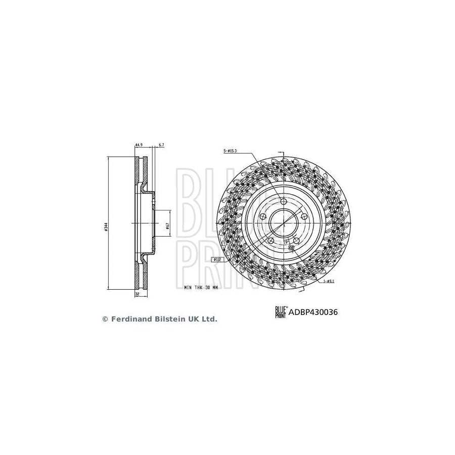 Blue Print Adbp430036 Brake Disc Suitable for Mercedes-Benz Cls