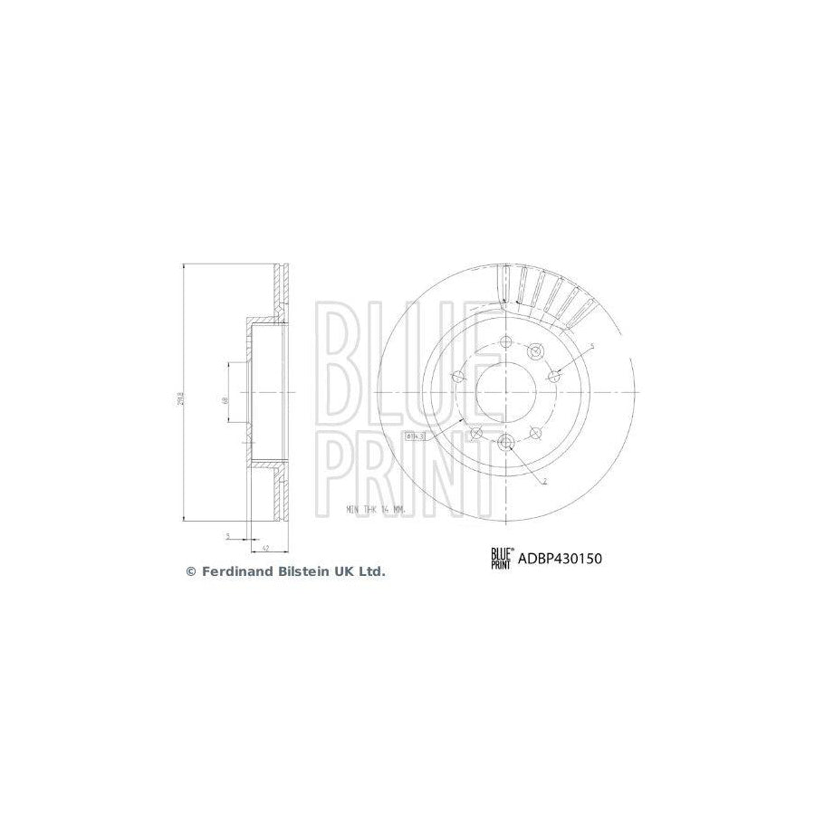 Blue Print Adbp430150 Brake Disc