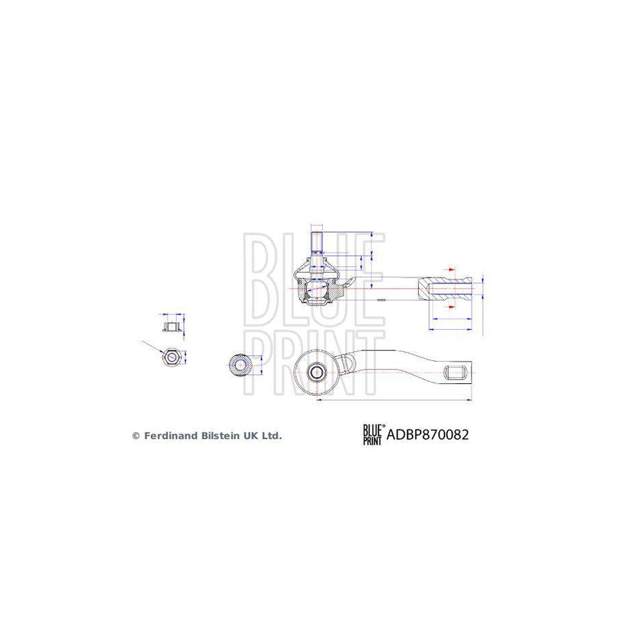 Blue Print Adbp870082 Track Rod End for Toyota Yaris I Hatchback (P1)
