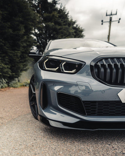 Zaero ZA-F4X-PRE-LCI-FS BMW 1 SERIES M SPORT & M135I F40 EVO-1 GLOSS BLACK FRONT SPLITTER