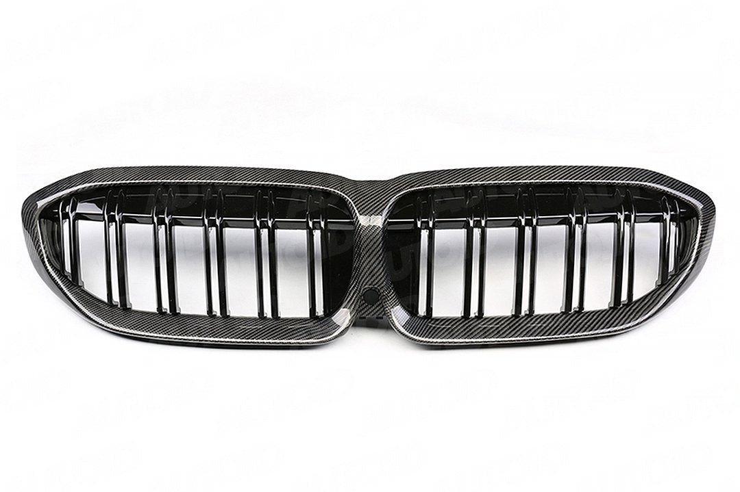 AUTOID BMW G20 G21 Carbon Fibre Double Slat Kidney Grilles (Inc. 320d, 320i, 330i & 330ix)