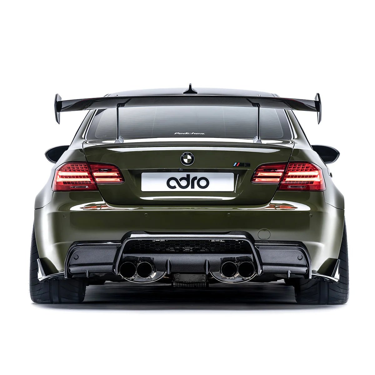 Adro A14A20-1501 BMW M3 E92 Pre-Preg Carbon Fibre Swan Neck AT-R1 Rear Wing