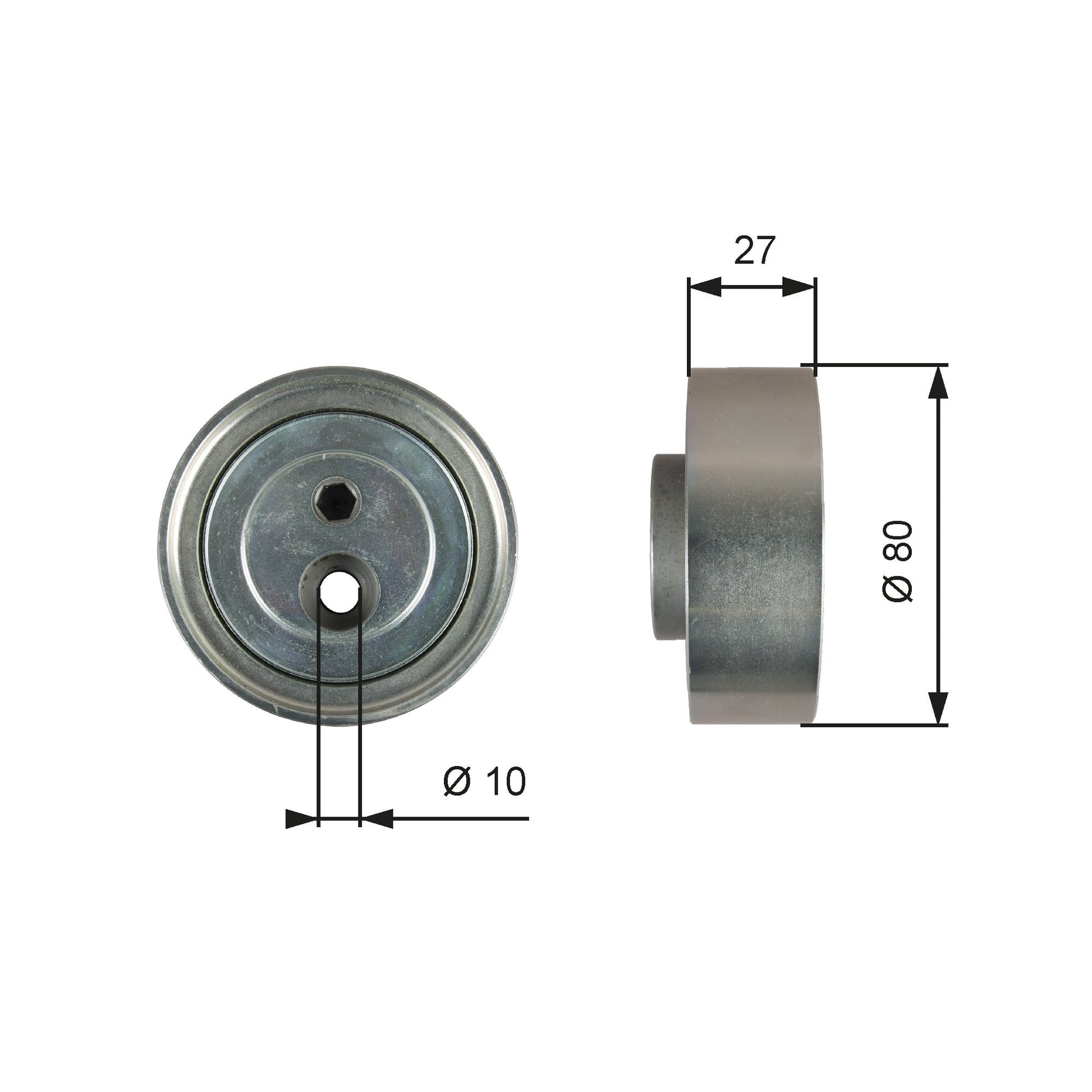GATES GATT36755 V-Ribbed Belt Deflection/Guide Pulley