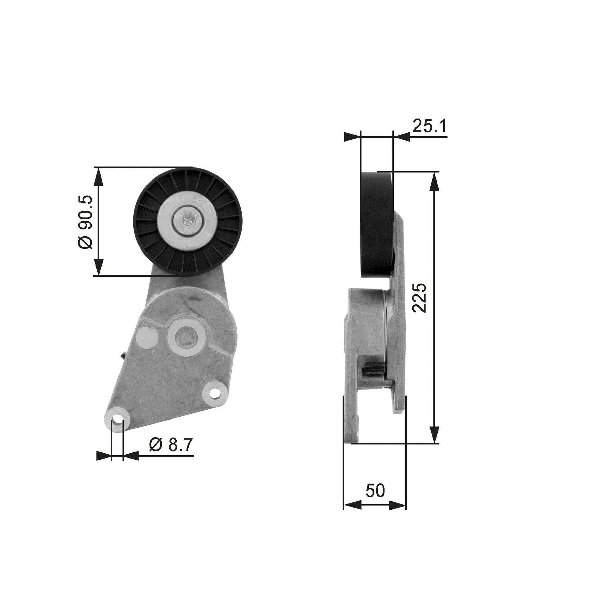 GATES GATT38234 V-Ribbed Belt Tensioner Pulley
