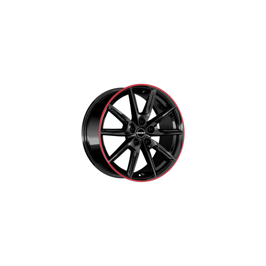 Borbet LX18 8x18 ET45 LX18 80845108572,5BGRR Black Glossy Rim Red Wheel