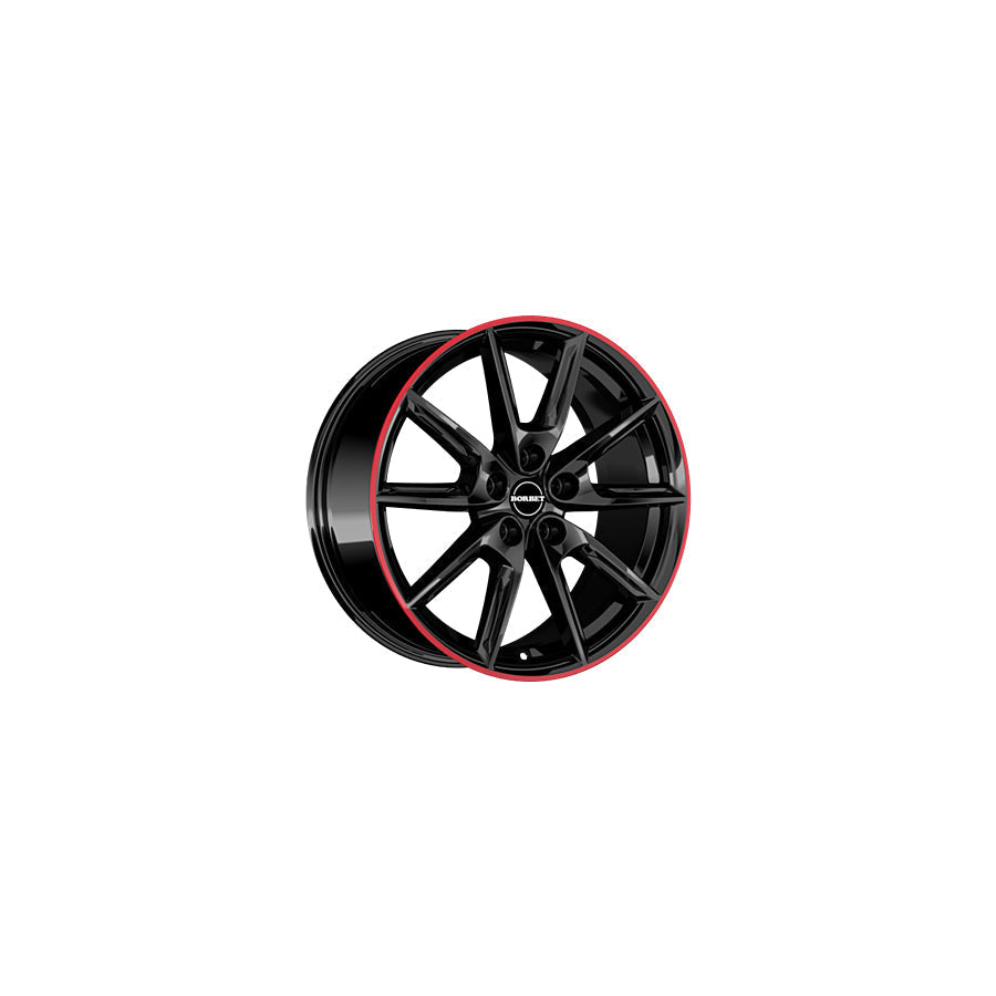 Borbet LX19 8x19 ET45 LX19 80945108572,5BGRR Black Glossy Rim Red Wheel