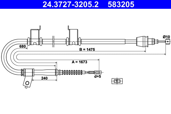 BOSCH 1987477409 Parking Brake Cable Pull
