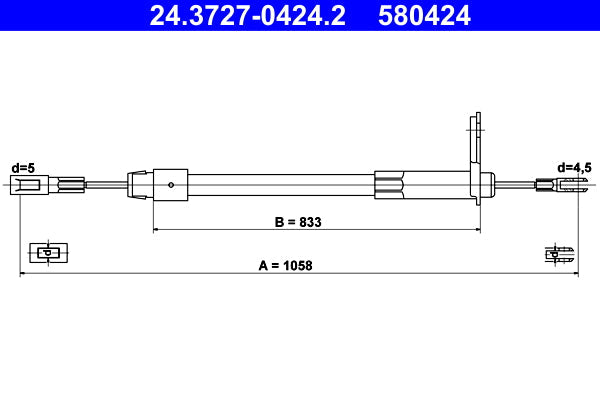BOSCH 1987477434 Parking Brake Cable Pull