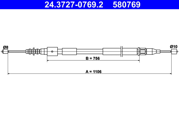 BOSCH 1987477638 Parking Brake Cable Pull