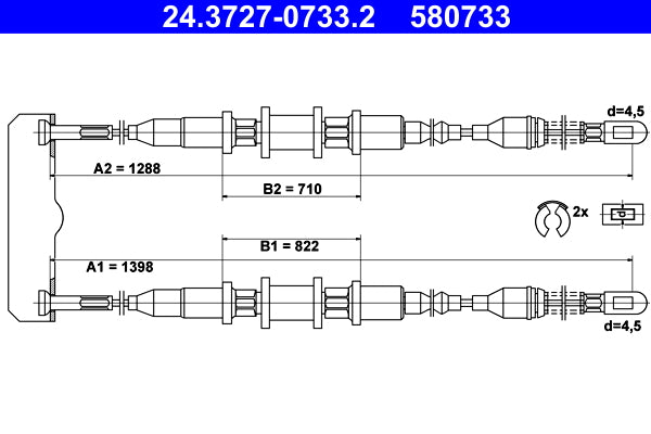 BOSCH 1987477775 Parking Brake Cable Pull