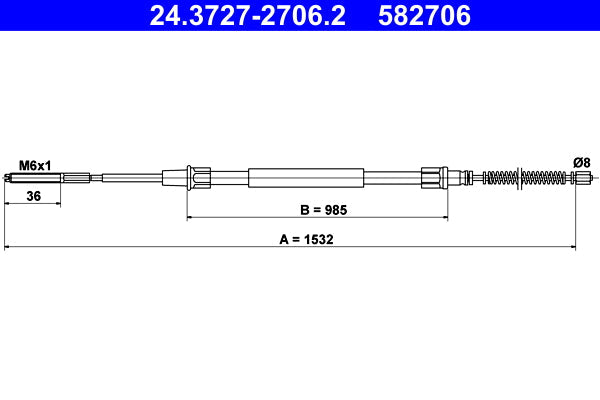BOSCH 1987482132 Parking Brake Cable Pull