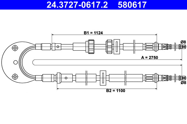BOSCH 1987482186 Parking Brake Cable Pull