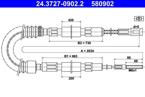 BOSCH 1987482226 Parking Brake Cable Pull