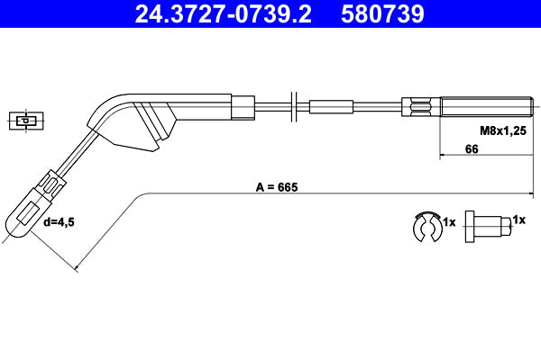 BOSCH 1987482368 Parking Brake Cable Pull