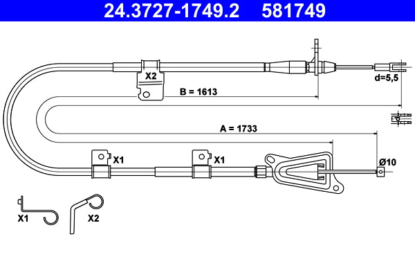 BOSCH 1987482590 Parking Brake Cable Pull