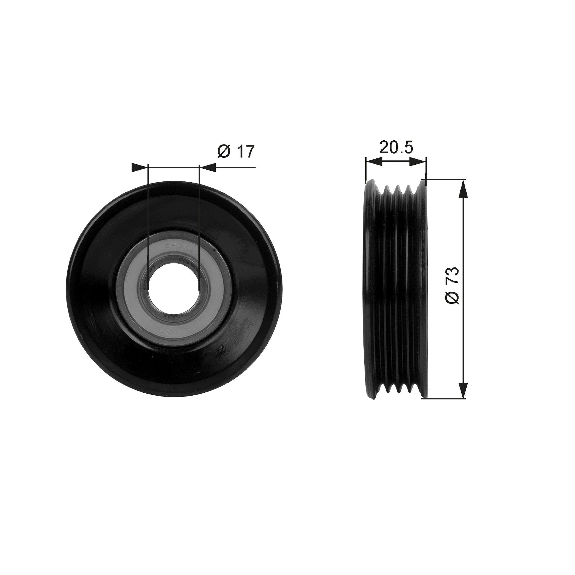 GATES GATT38030 V-Ribbed Belt Tensioner Pulley