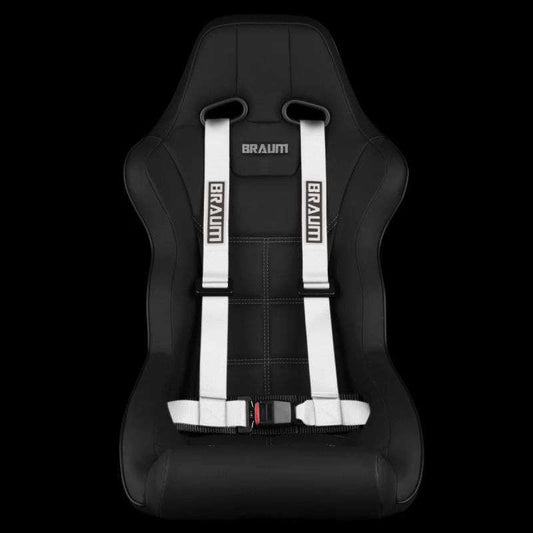 BRAUM 4 Pt - Racing Harness 2” Strap - White
