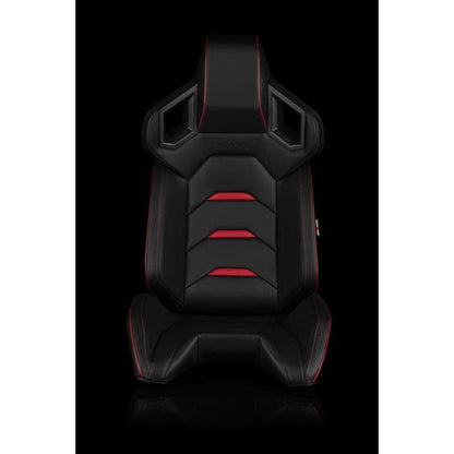 BRAUM Alpha-X Series Racing Seats (Black & Red) – Pair