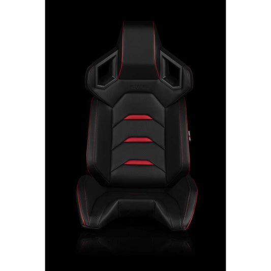 BRAUM Alpha-X Series Racing Seats (Black & Red) – Pair