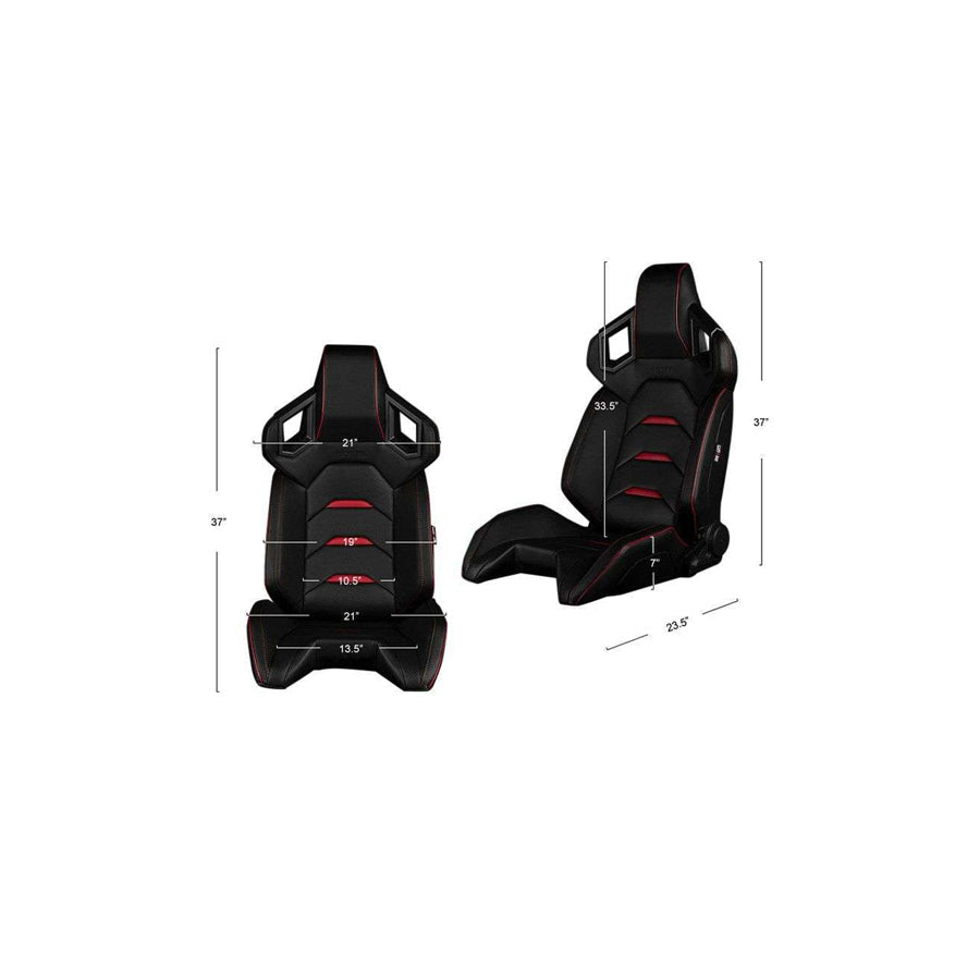 BRAUM Alpha-X Series Sport Reclinable Seats (White Leatherette Black Inserts) – Priced Per Pair